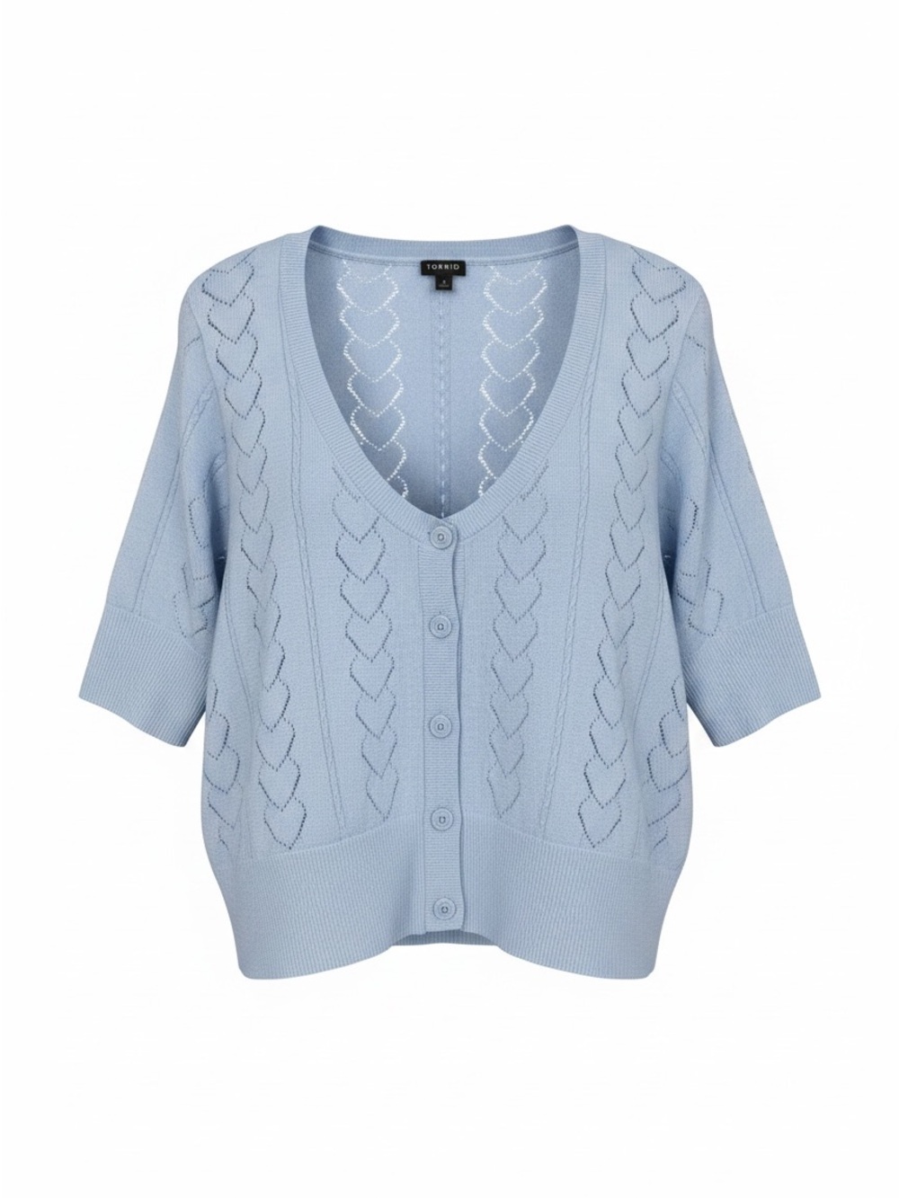 Torrid Pastel Blue V-Neck Button Cardigan Sweater Size 4